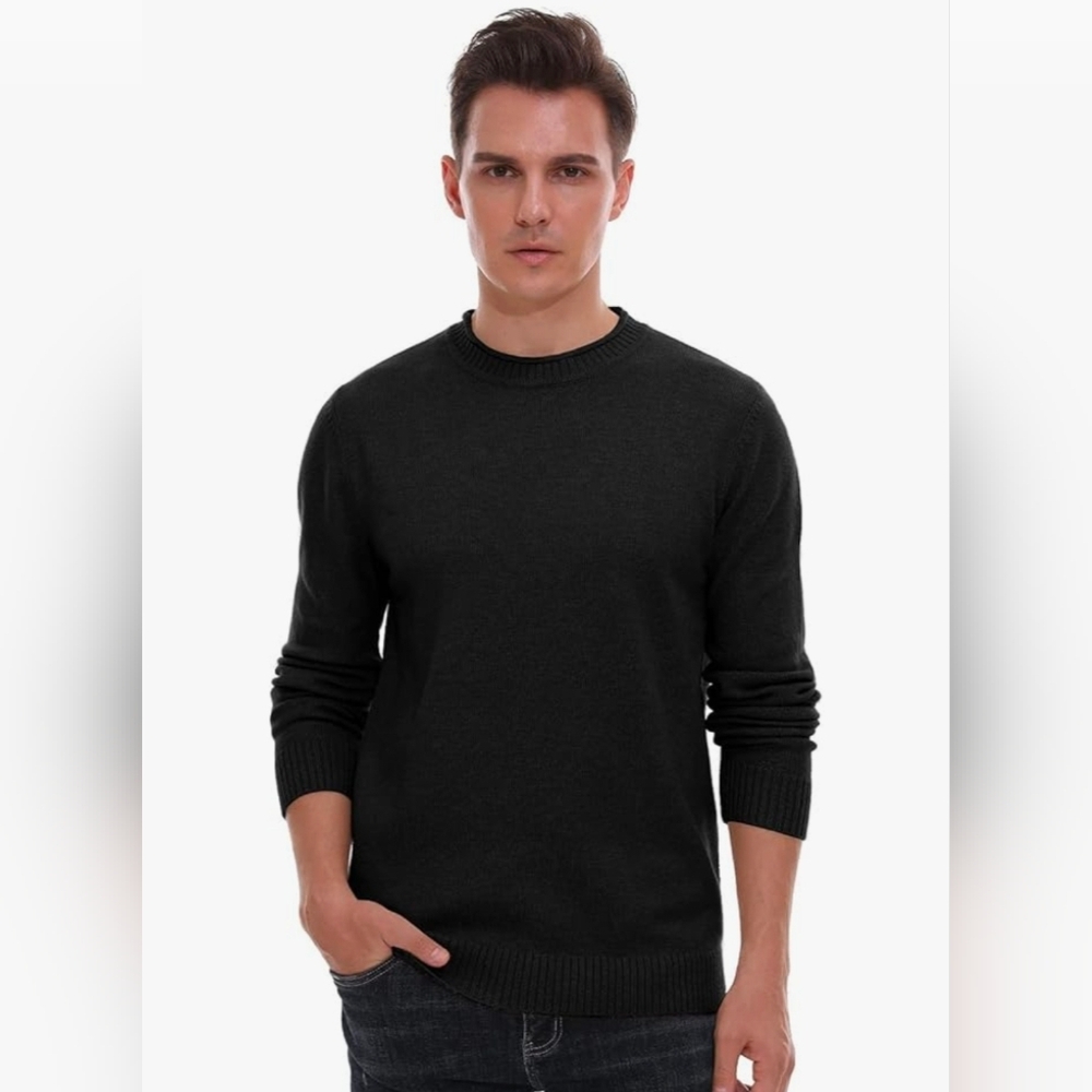 Sailwind Crewneck Sweater Soft Men XL Black Pullover 102025 - Picture 2 of 9